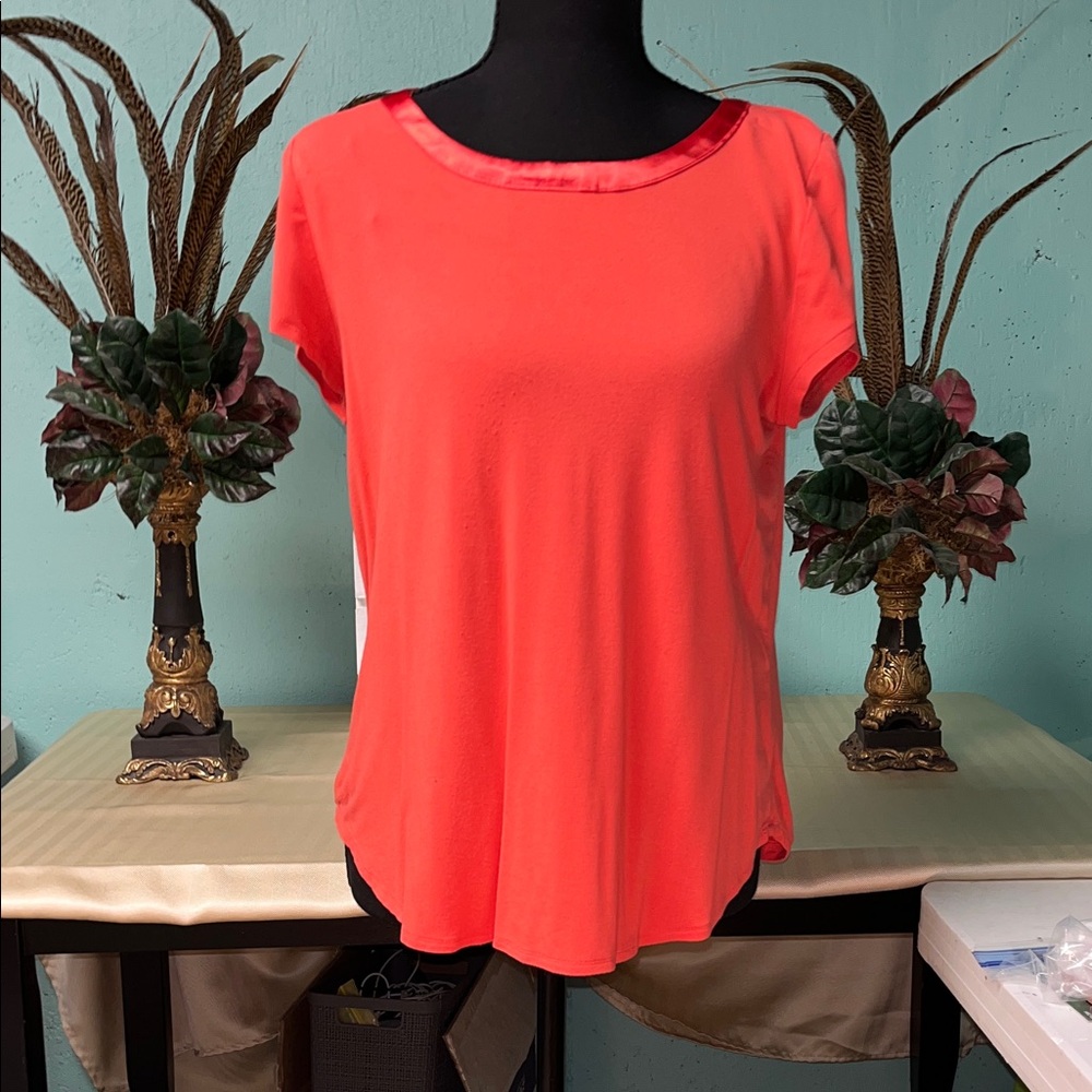 Vibrant Coral Short Sleeve Top
